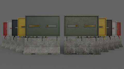 PBR Concrete Roadblock Barrier V1