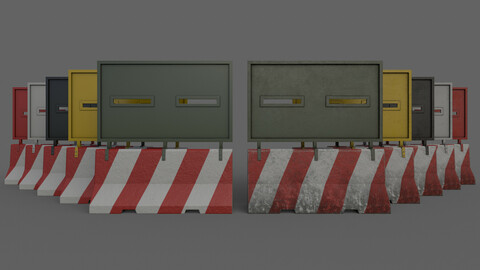 PBR Concrete Roadblock Barrier V3