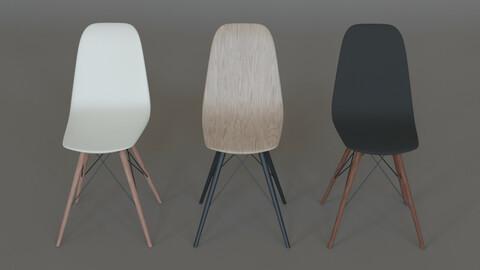 Kitchen chairs on a frame Low-poly 3D model