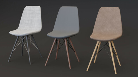 Kitchen Soft Chairs Low-poly 3D model