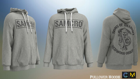 Pullover Hoodie, marvelous designer,clo3d