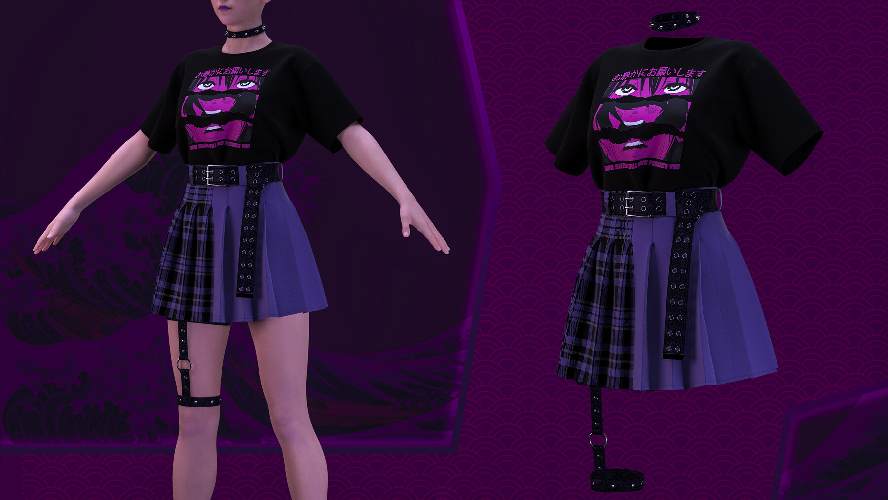 ArtStation - Clo3d/Marvelous designer Pretty female outfit. Zprj/Obj ...