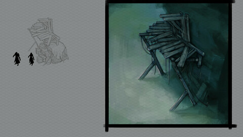 Nightmare bay - cliffs eaves debris