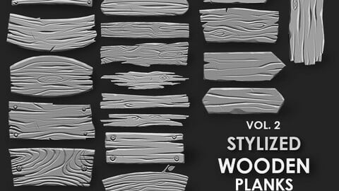 Stylized Wooden Plank IMM Brush Pack 21 in One Vol.2