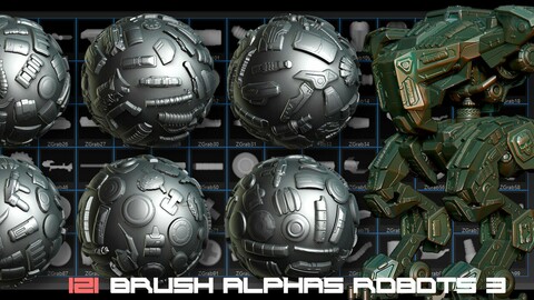 121 Brush Alphas Robots 3