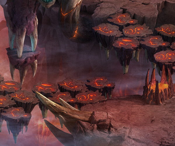 ArtStation - Flame Cave - Channel Terrace | Game Assets