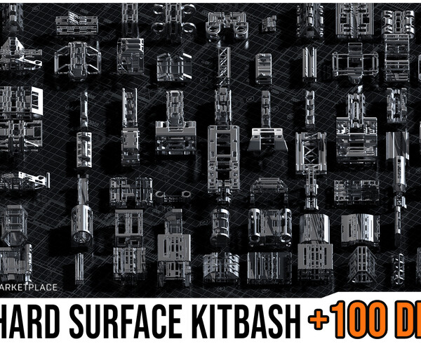 Artstation Sci Fi Hard Surface Kitbash Bundle 100 Details Resources