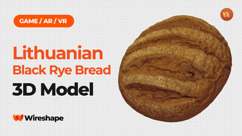 Lithuanian Black Rye Bread - Real-Time 3D Scanned