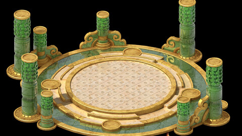 Building platform - round city center decoration