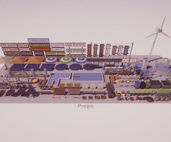 ArtStation - Low Poly Megapolis Pack - Asset for Unity 3D, City Map and ...