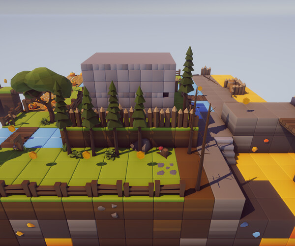 ArtStation - Cartoon Cube World - Asset for Unity 3D, Map and Models ...