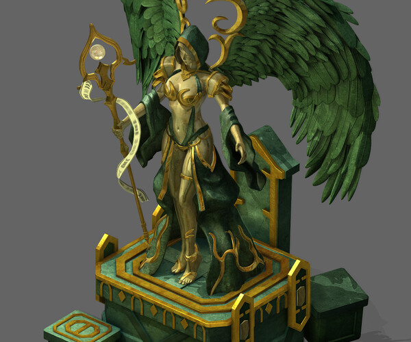 ArtStation Dragon Lair Statue of War Goddess Game Assets