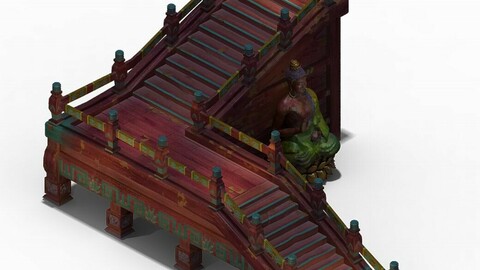 Lei pagoda - stairs - statue