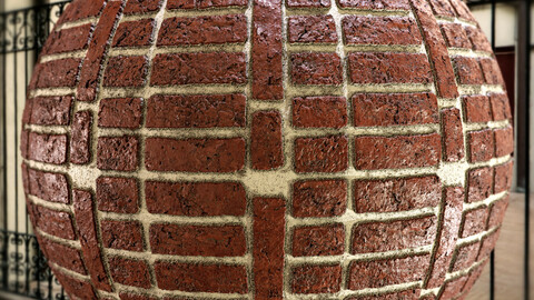 PBR - BRICK WALL, VARNISHED, VIRIABLE SIZE - 4K MATERIAL