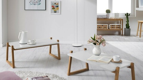 Vivid solid wood living room table 4 size