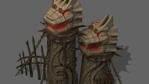 Desert tribe - beast head decorative column 27