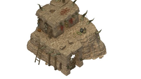 Desert area - earth and stone houses 01