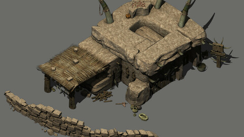 Desert area - earth and stone houses 02