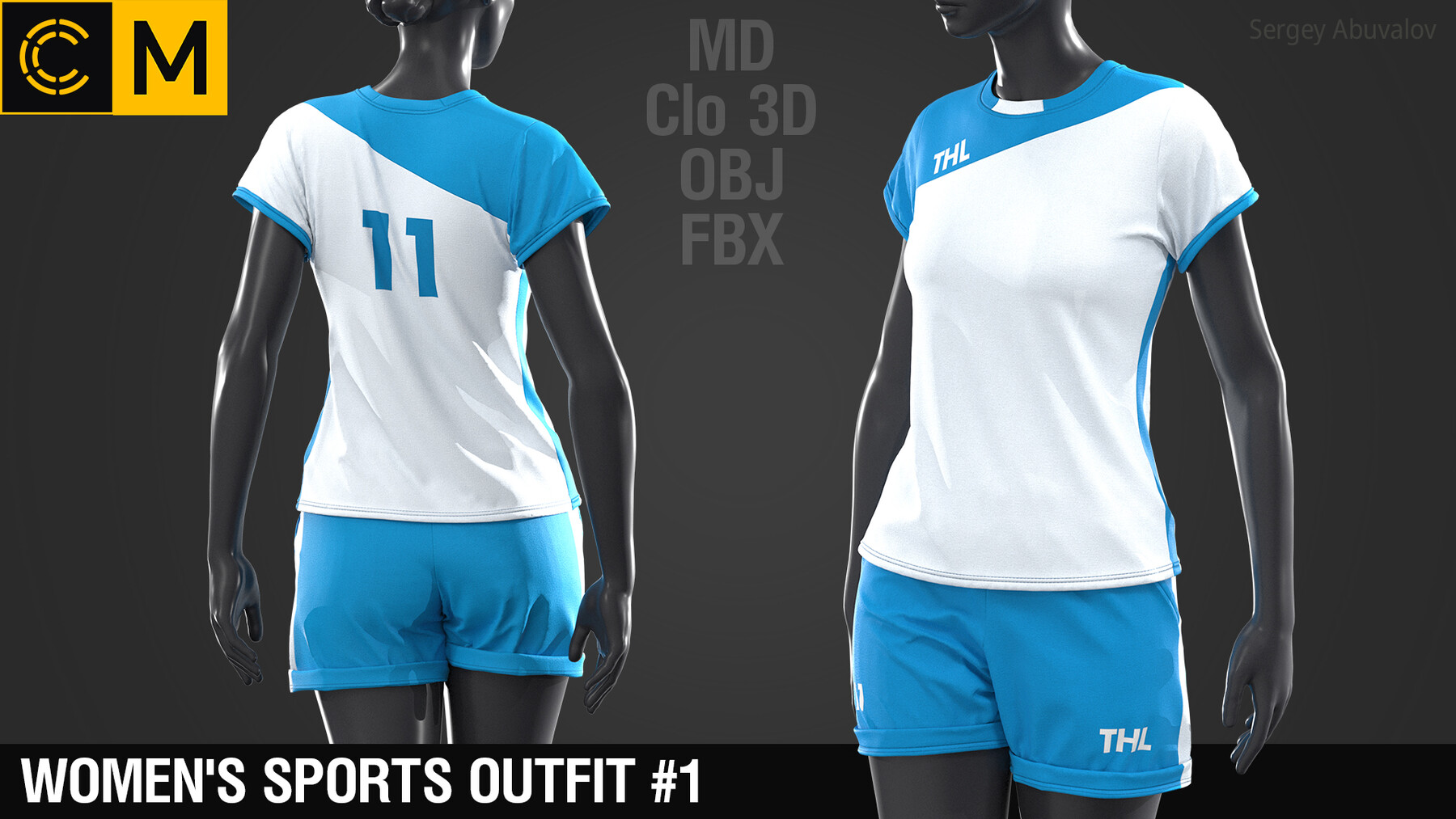 ArtStation - Women's sports outfit #1 / Marvelous Designer / Clo 3D project  + obj / fbx