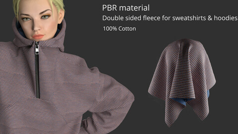 High realistic double sided fleece fabric - PBR material - Scanned material