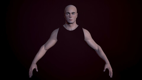 Male Head and Two Arms