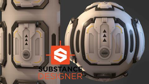 Stylized Sci-Fi Hatch Material - Substance Designer