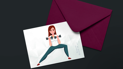 The girl goes in for sports at home