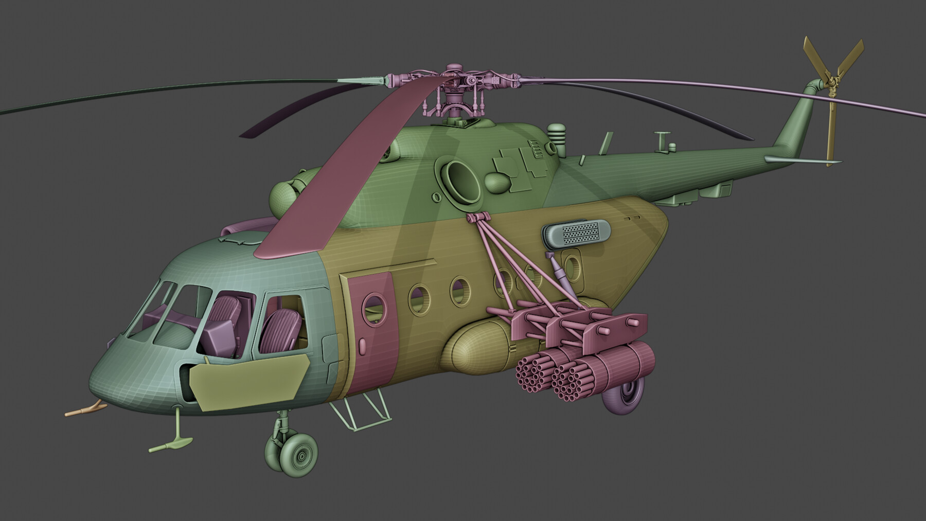 ArtStation - Helicopter Mi-8 AMTSH 3D print model | Resources