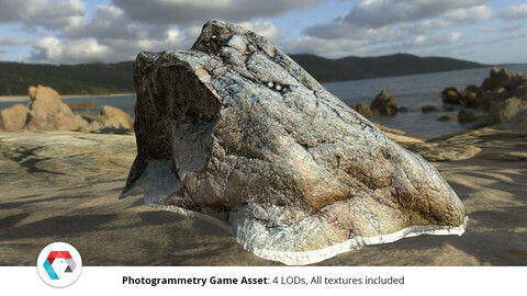 Large Rock Formation: Photogrammetry Game Asset