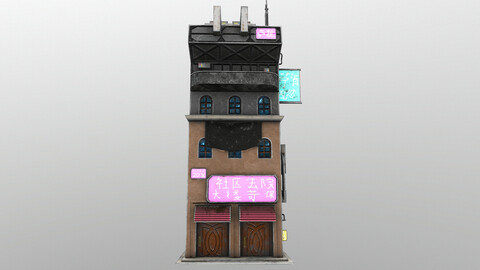 Cyberpunk Building 8 3D Model