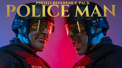 Police Man - Reference Photo Pack For Artists 644 JPEGs noAI