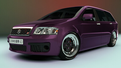 Toyota Fielder 121 and nousecut Audi RS6 2002 3D model