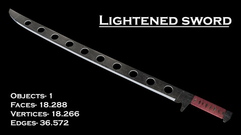 Lightweight Sword high-poly Free 3D model
