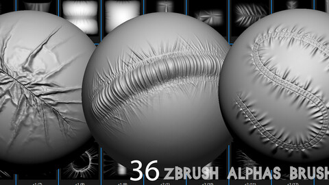 36 Zbrush Alphas Brush cloth