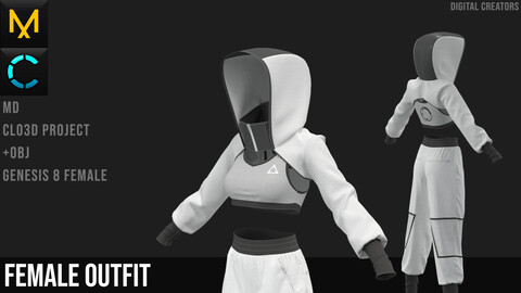 Female outfit. Marvelous Designer / Clo 3D project +obj