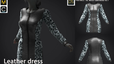 Leather digital dress