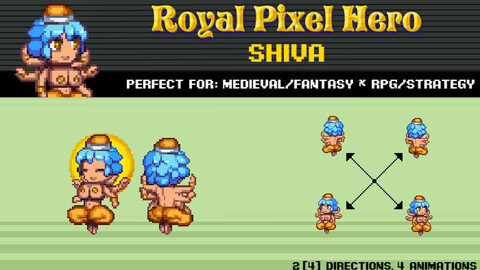 Pixel Art Chibi: Shiva / Royal Pixel / Isometric