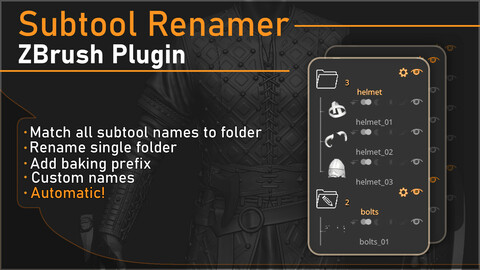 Subtool Renamer - ZBrush Plugin
