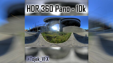 HDR 360 Panorama 1st Street Viaduct DTLA 97 grassy side