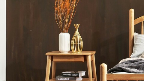 Hedy Rubber Wood Side Table 2colors