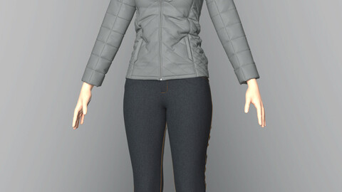 Casual style. Jeans + jacket. Clo3d