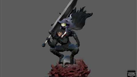 BERSERK GUTS SCIERKE FANTASY ANIME SWORD CHARACTER 3D print model
