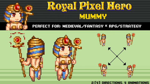 Pixel Art Chibi: Mummy / Royal Pixel / Isometric