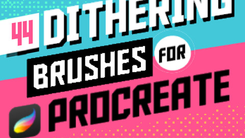 44 Retro Dithering + Pixel Art Brushes for Procreate