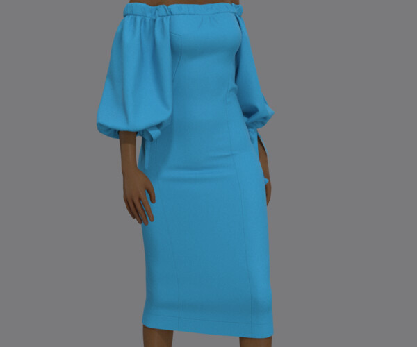 ArtStation - Blue Summer Dress Marvelous Designer, CLO3D, Obj, Fbx ...