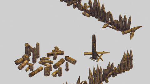 Wooden Pole - Broken Fence 03