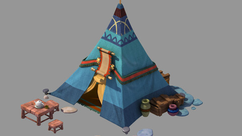 Single-mouth tapering tent 03