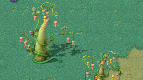 Cartoon sky city - fairy rattan stone teeth