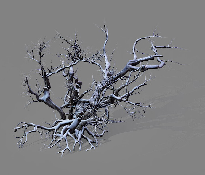 ArtStation - Game Model - Snow - Dead Tree 01 | Game Assets