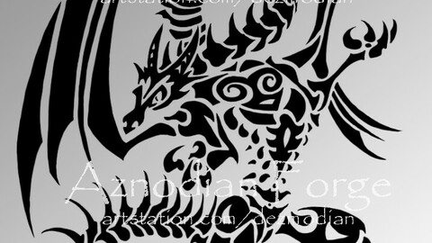 Digital Dragon Tattoo PNG